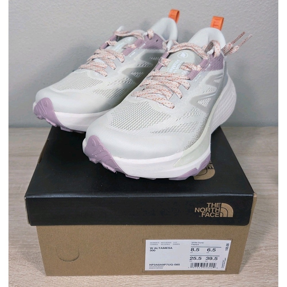 The North Face Altamesa 500 Trail Running Shoes White Dune Papaya Women's 8.5 NI